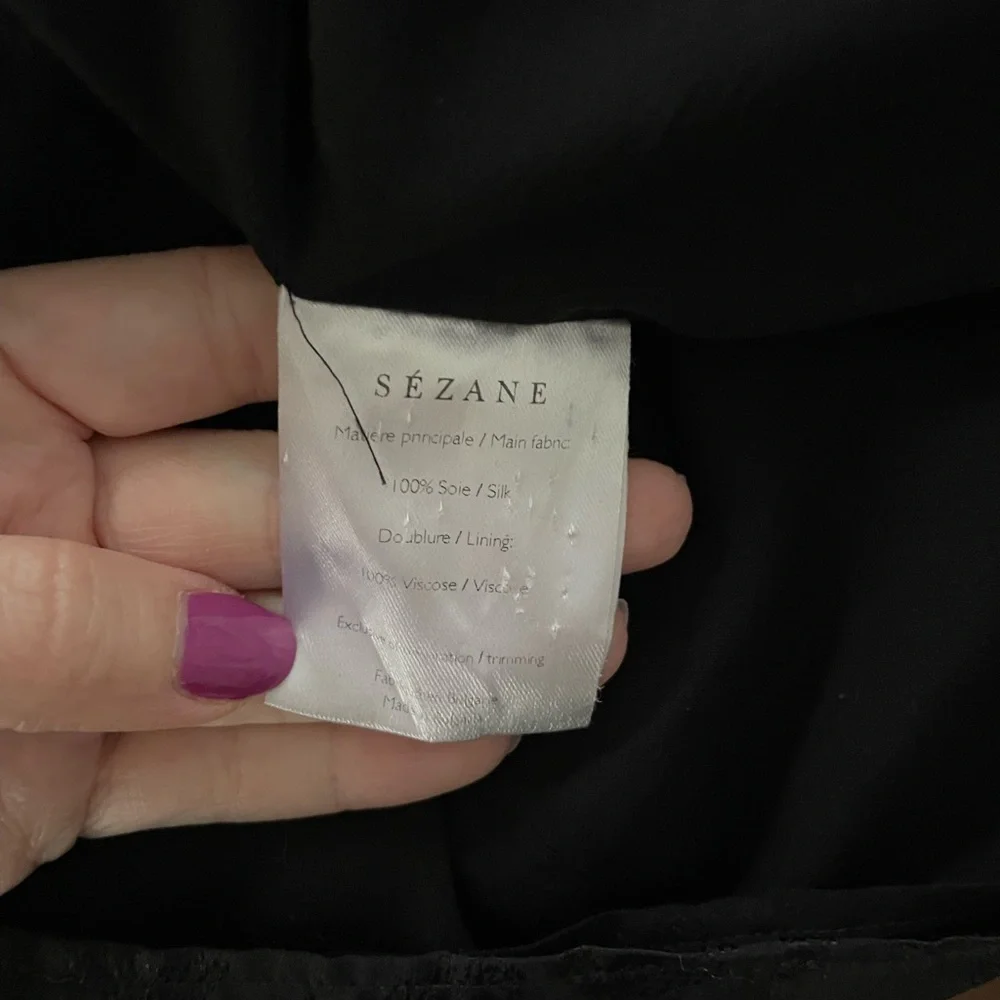 Sezane Black Silk Minidress - Picture 6 of 7